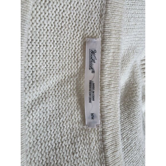 Woolrich White & Gray Nordic Snowflake Sweater Womens M Button Shoulder Knit - Picture 6 of 10